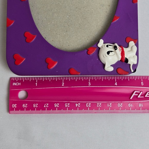 Vintage 2004 3D Betty Boop & Pudgy Picture Frame, Purple Red Hearts, 7" x 5" - Picture 14 of 14